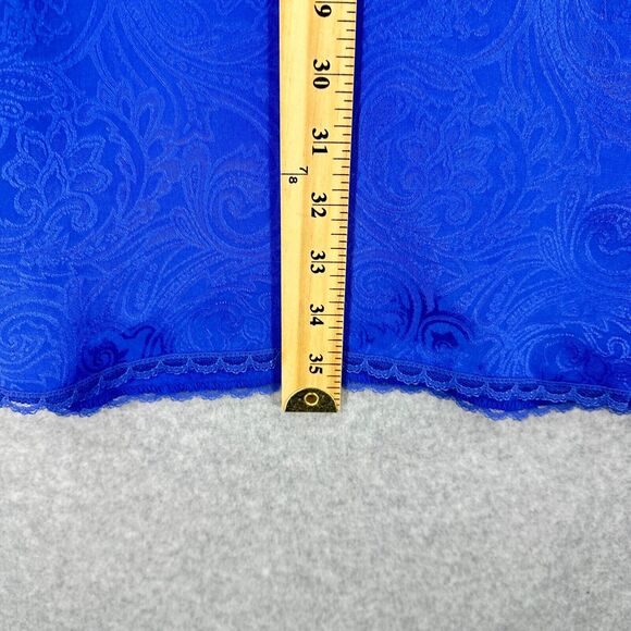 VTG Val Mode Nightgown 2X Purple Floral Lace Short Sleeve Button Front Lingerie - Picture 11 of 13